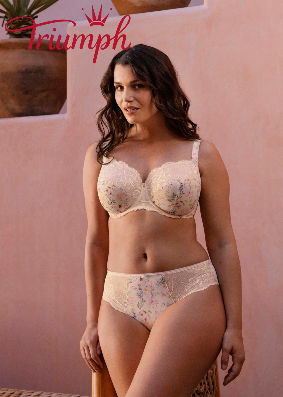 Triumph🥇2025 Σουτιέν με μπανέλα και φλοράλ σχέδιο 🌸
