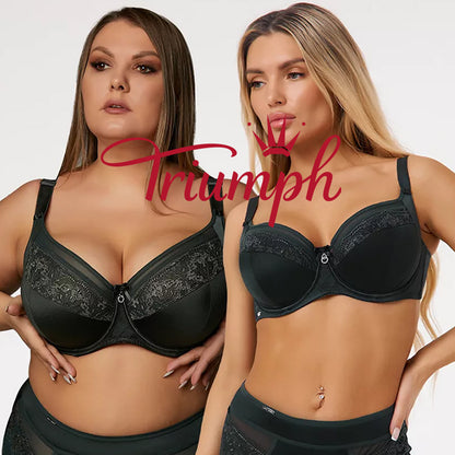 💖Σετ 3 τεμαχίων Triumph® ✨Λεπτό σουτιέν από αφρώδες υλικό για μεγάλο στήθος