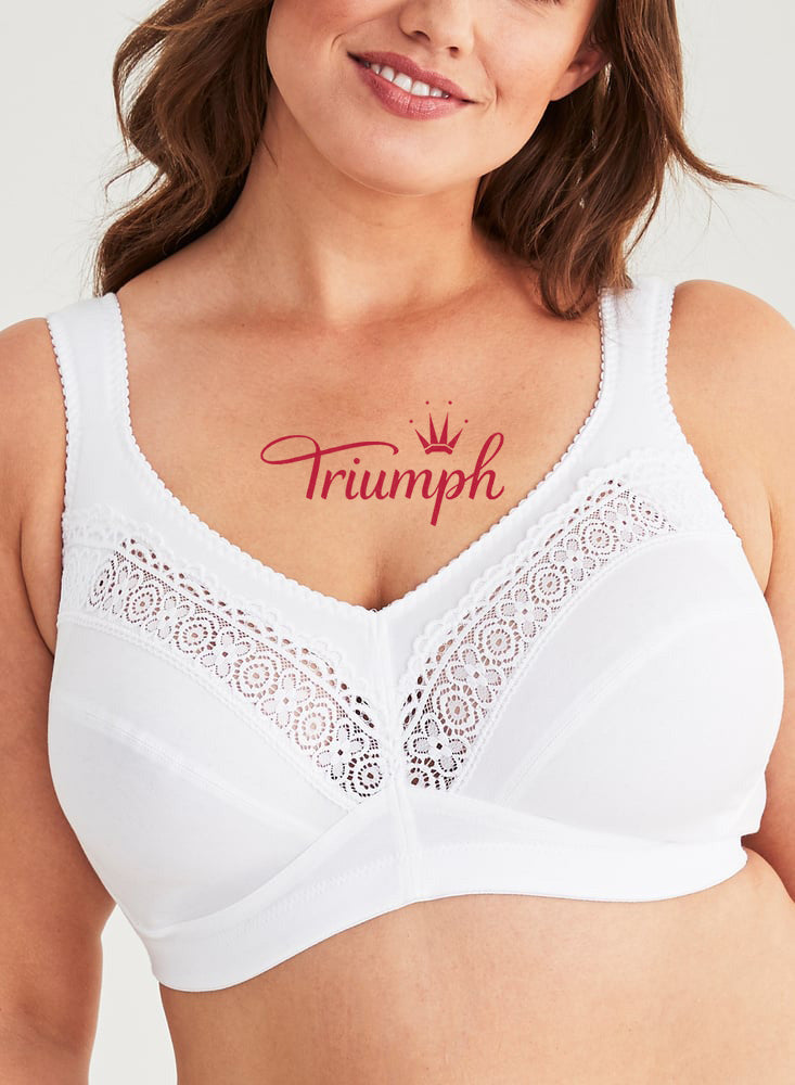 Triumph - [4 τεμάχια] Σουτιέν push-up με δαντέλα, αναπνεύσιμο και αντικραδασμικό σχέδιο